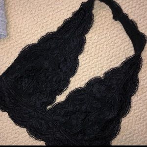 Black halter top bralette